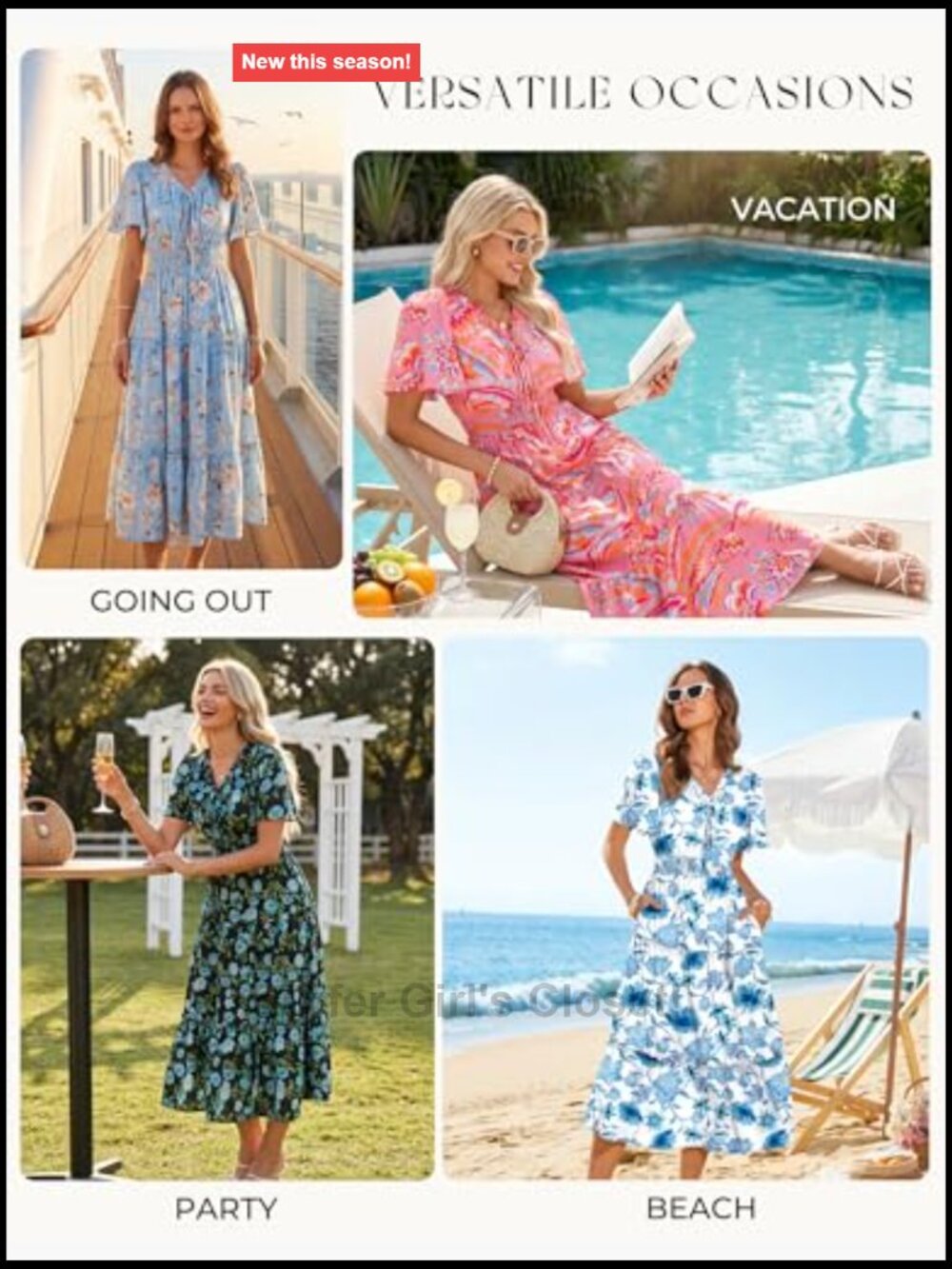 Floral Maxi Dress V-Neck Smocked Waist Short Sleeve with Pockets - Picture 6 of 7